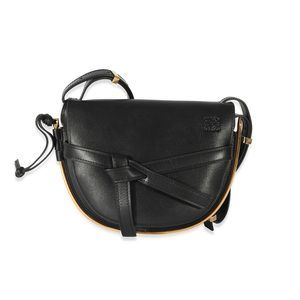Loewe Black Leather Metal Medium Gate Bag
